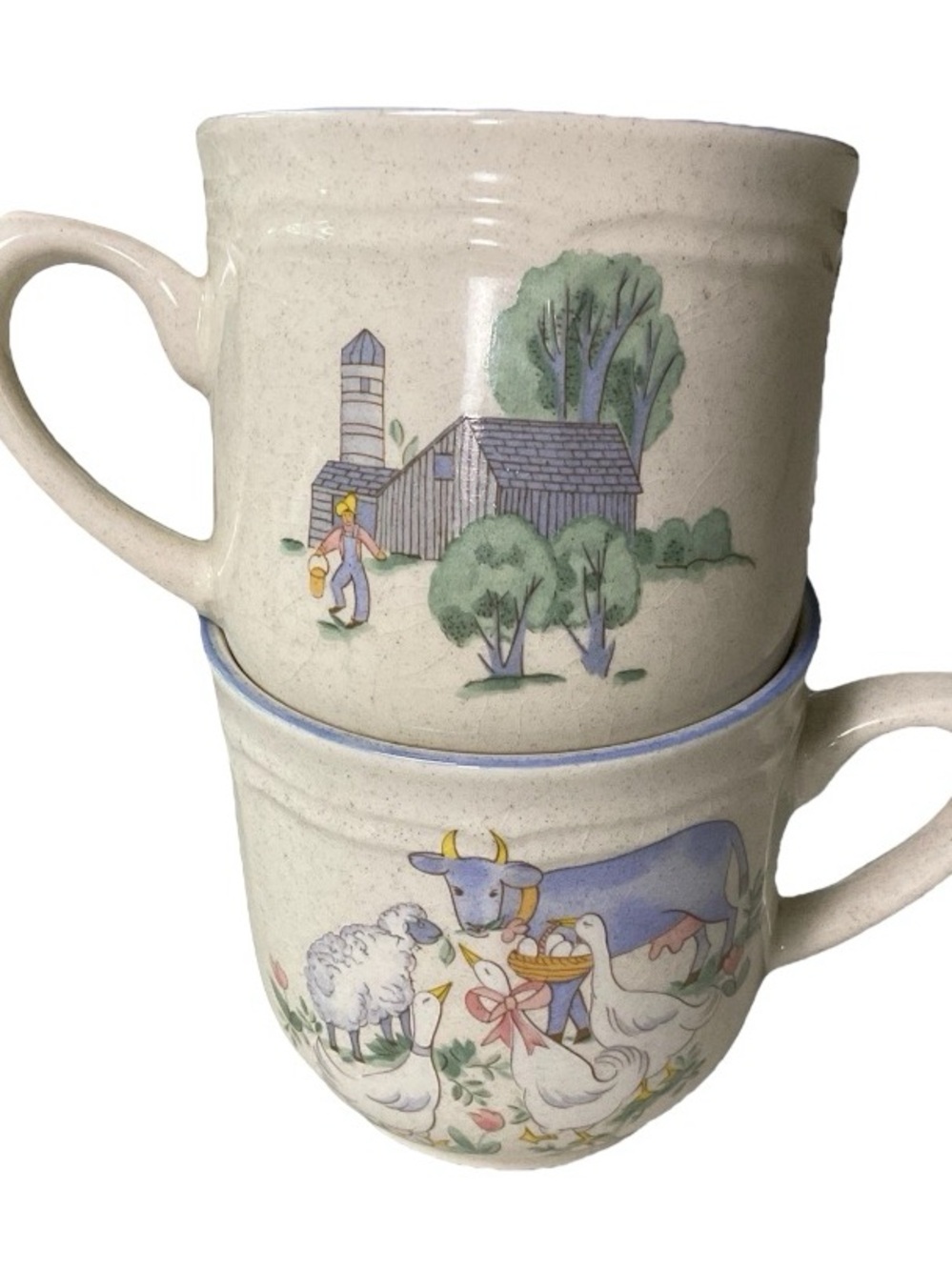 International Chit Chat Stoneware Coffee Mugs Set of 2